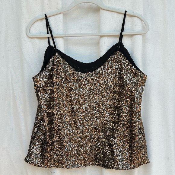 CARMEN MARC VALVO Sequin tank top size S - Picture 4 of 14